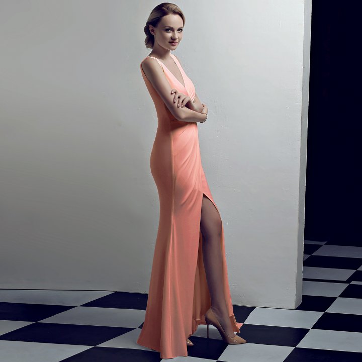 Sexy noble ladies slim banquet evening dress for women
