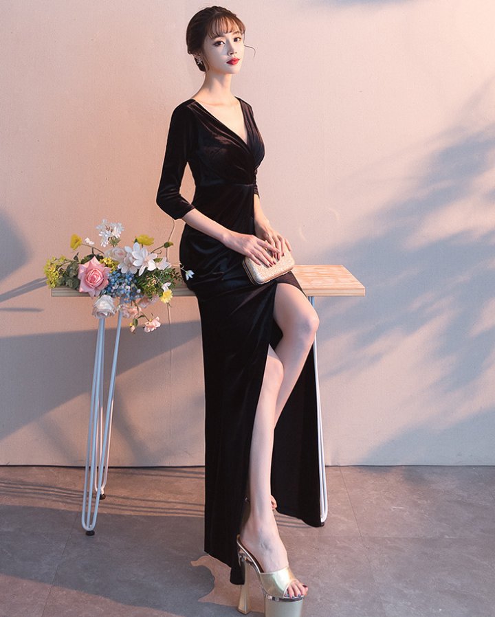 Noble black fashion mermaid evening dress for women