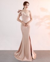 Sexy pink noble grace long elegant evening dress for women