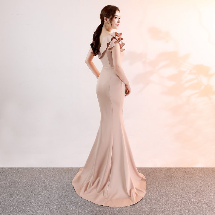 Sexy pink noble grace long elegant evening dress for women