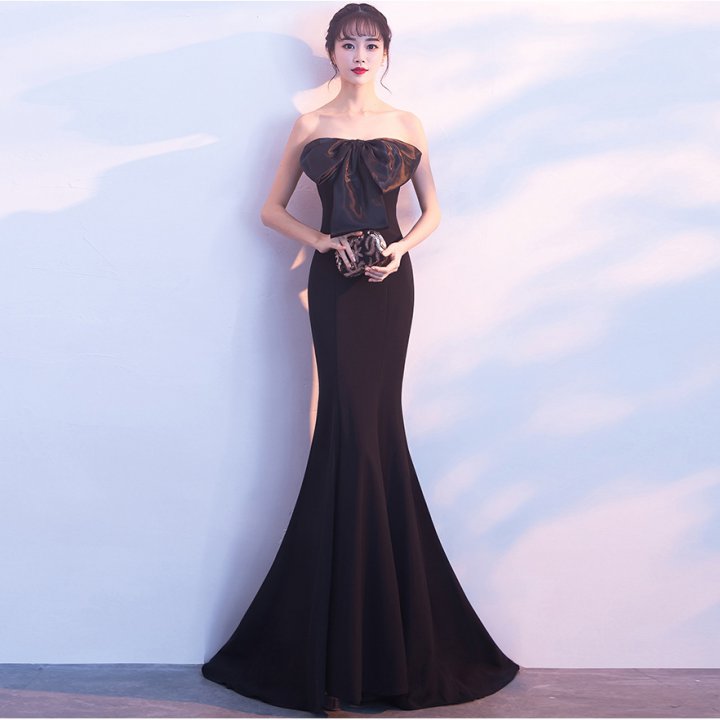 Long autumn preside dress sexy wrapped chest evening dress