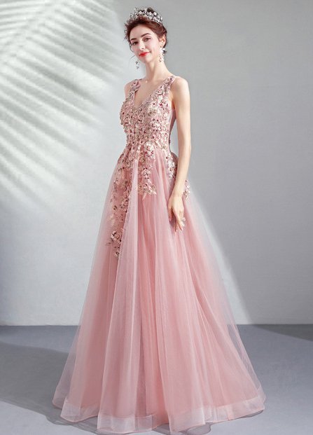 Sweet colors formal dress pink wedding dress