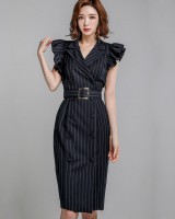 Summer temperament coat Korean style stripe business suit