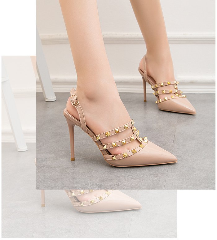Pointed high-heeled shoes fine-root sandals for women