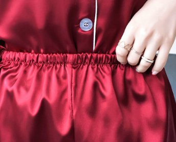 Cotton homewear imitation silk pajamas 2pcs set for women