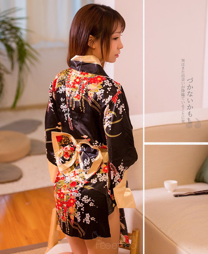 Sexy Japanese style kimono printing Sexy underwear a set