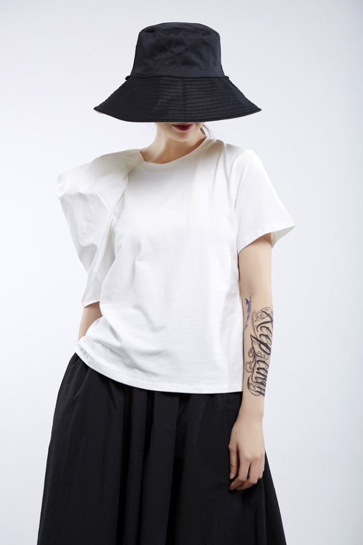 Short sleeve pure cotton T-shirt summer tops for women