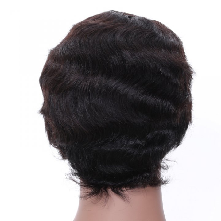 Short European style headgear waves pattern human hair