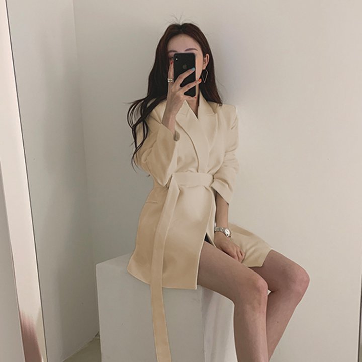 Loose Casual business suit waistband autumn coat for women