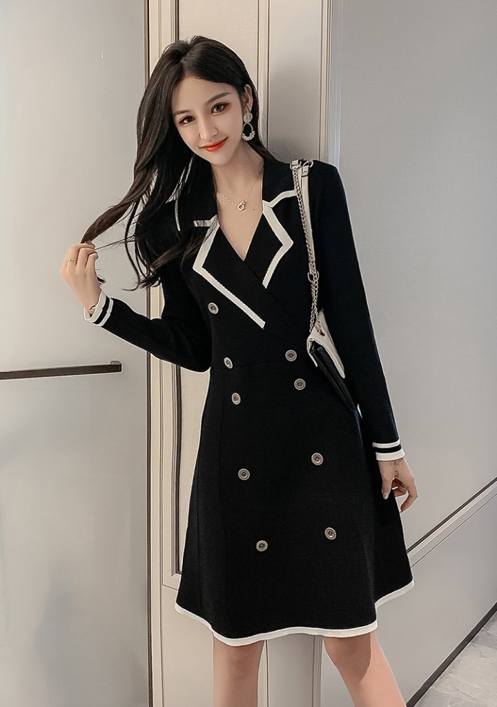 Temperament business suit double-breasted dress