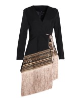 Pinched waist slim business suit embroidery coat for women