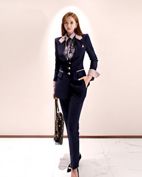 Pinched waist coat profession business suit 2pcs set for women