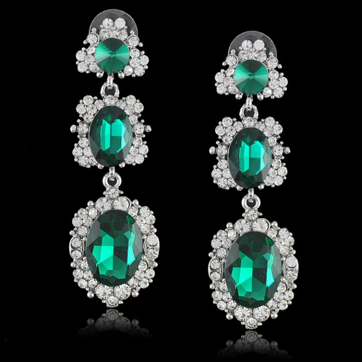 Fashion luxurious ear-drop crystal earrings for women
