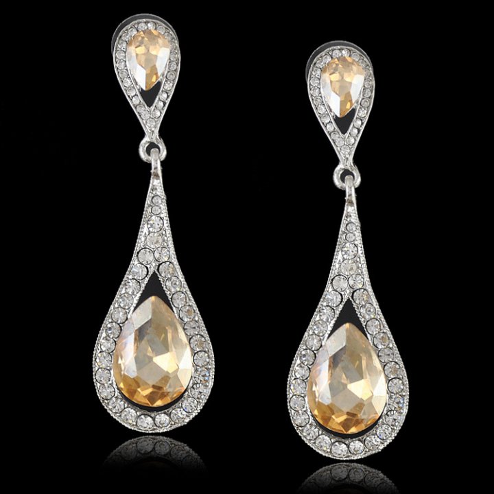Fashion luxurious ear-drop crystal earrings for women