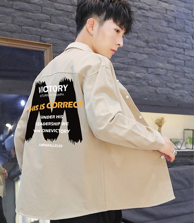 Handsome pocket fashion work clothing Korean style Casual coat