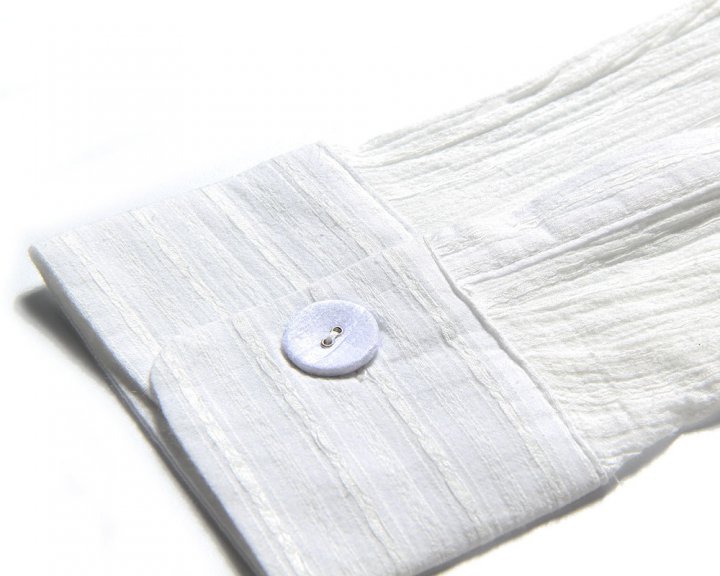 Irregular shirring shirt lapel very thin tops