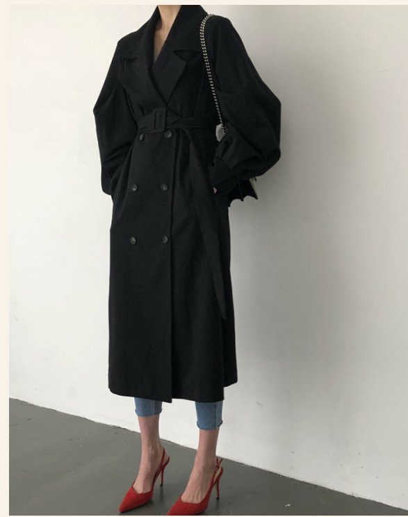 Casual loose coat British style windbreaker for women