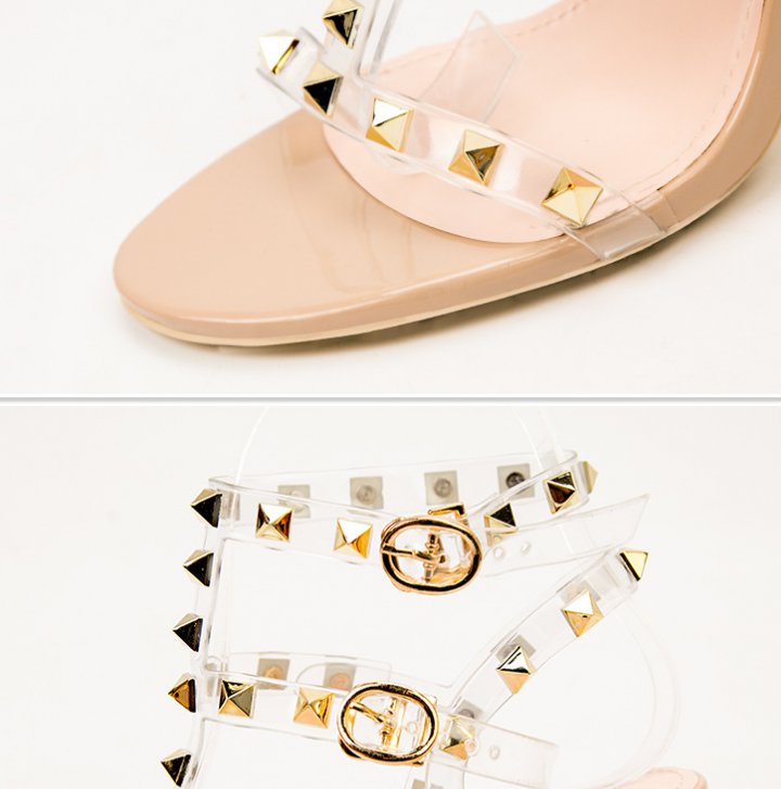 Transparent European style high-heeled shoes rome sandals