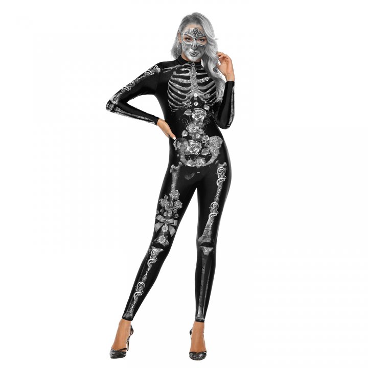 Conjoined halloween performance clothing printing jumpsuit