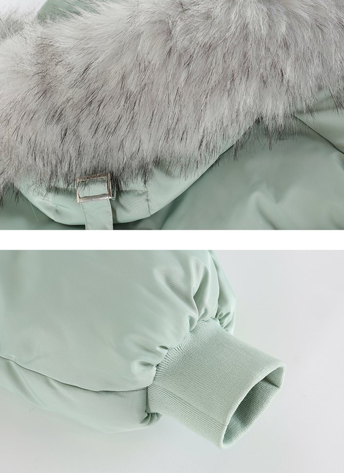 Loose large fur collar coat student cotton coat for women