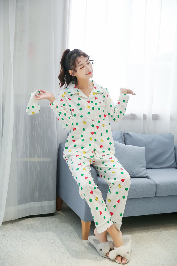 Pure cotton Korean style sweet pajamas a set for women
