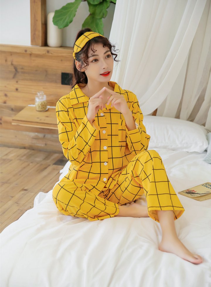Pure cotton Korean style sweet pajamas a set for women
