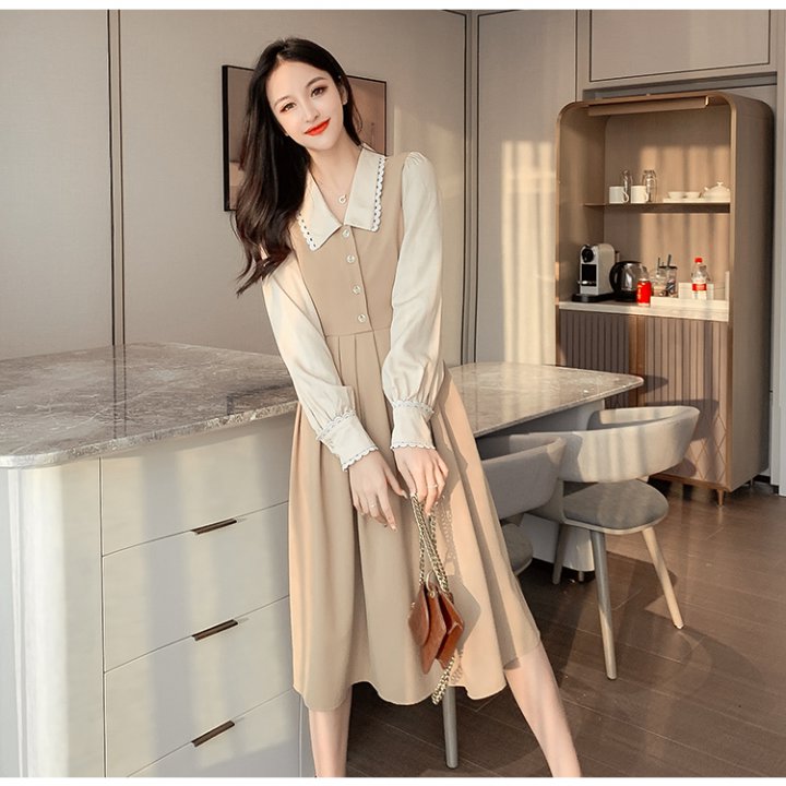 Autumn and winter France style long sleeve dress for women