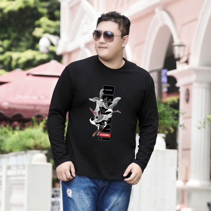 Cotton Chinese style round neck T-shirt for men