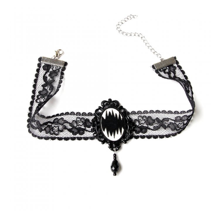 Chain lace halloween accessories leather pendant collar