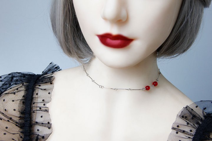 Short vampire clavicle halloween stainless necklace