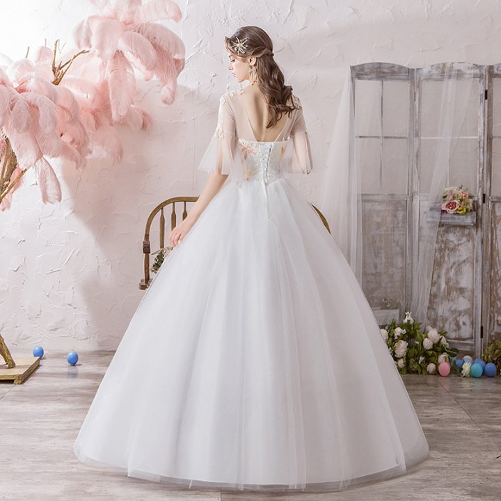 Floor length formal dress bride wedding dress