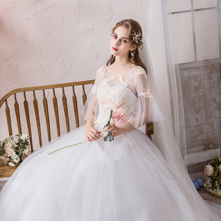 Floor length formal dress bride wedding dress