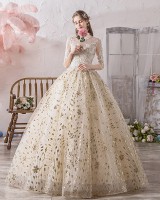 Flat shoulder sweet bride trailing formal dress