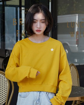 All-match short hoodie Korean style tops for women
