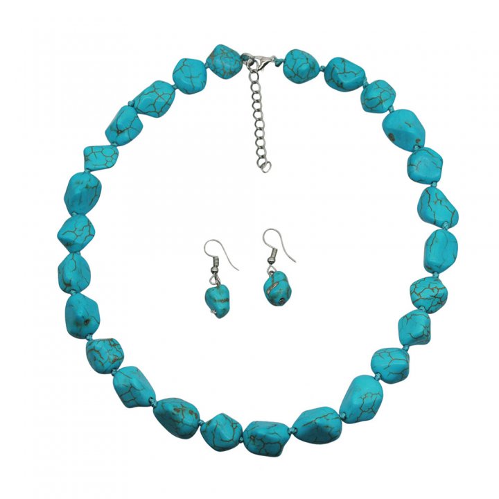 Short turquoise clavicle necklace beads accessories a set