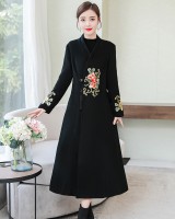 Retro woolen coat national style coat for women