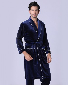 Thick long nightgown watkins homewear pajamas 2pcs set for men