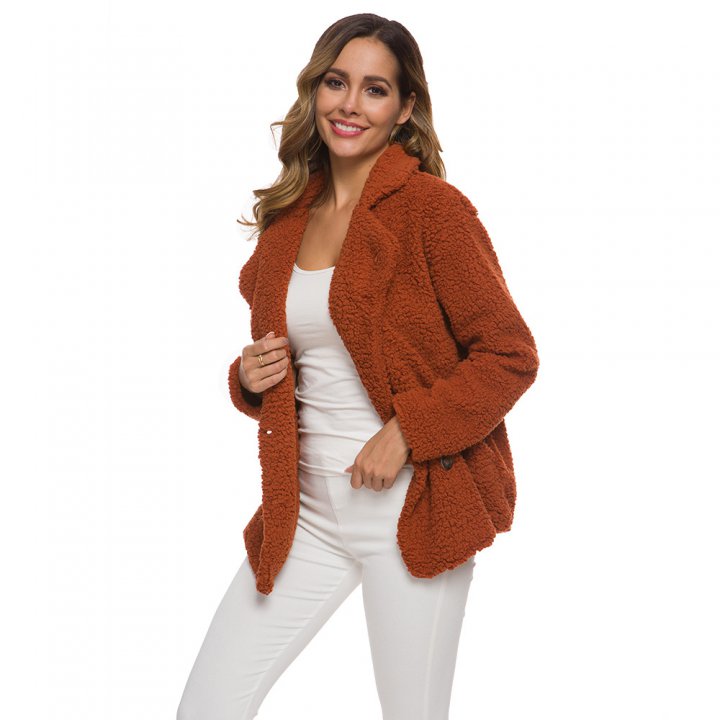 European style plush coat thick hoodie for women