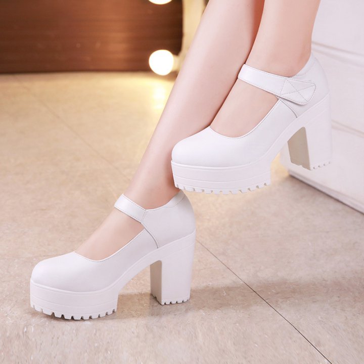 White footware perform high-heeled shoes for women