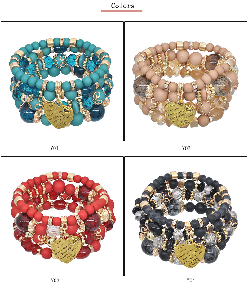 European style beads elasticity bracelets for women