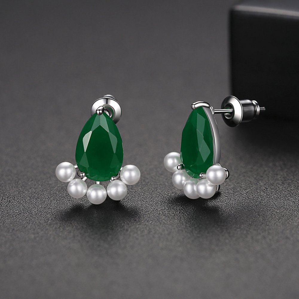 Creative fashion stud earrings inlay zircon earrings