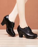 Thick high-heeled dance modern round large yard shoes