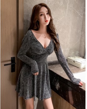 Winter overalls pinched waist sexy dress for women