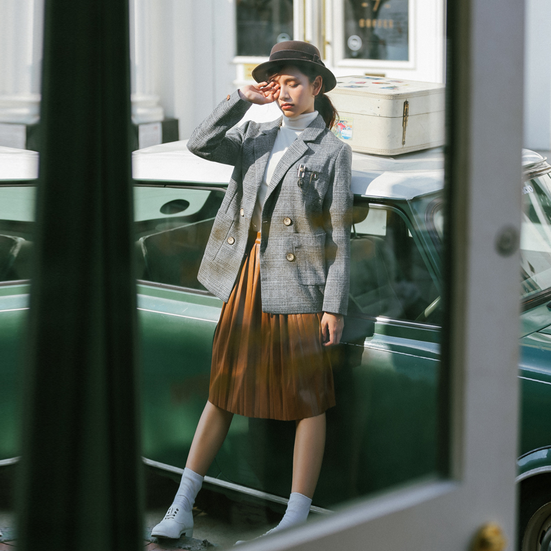Long sleeve coat stripe business suit for women