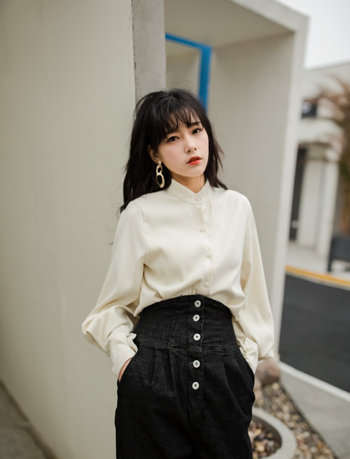 Fashion Korean style tops spring long sleeve shirt