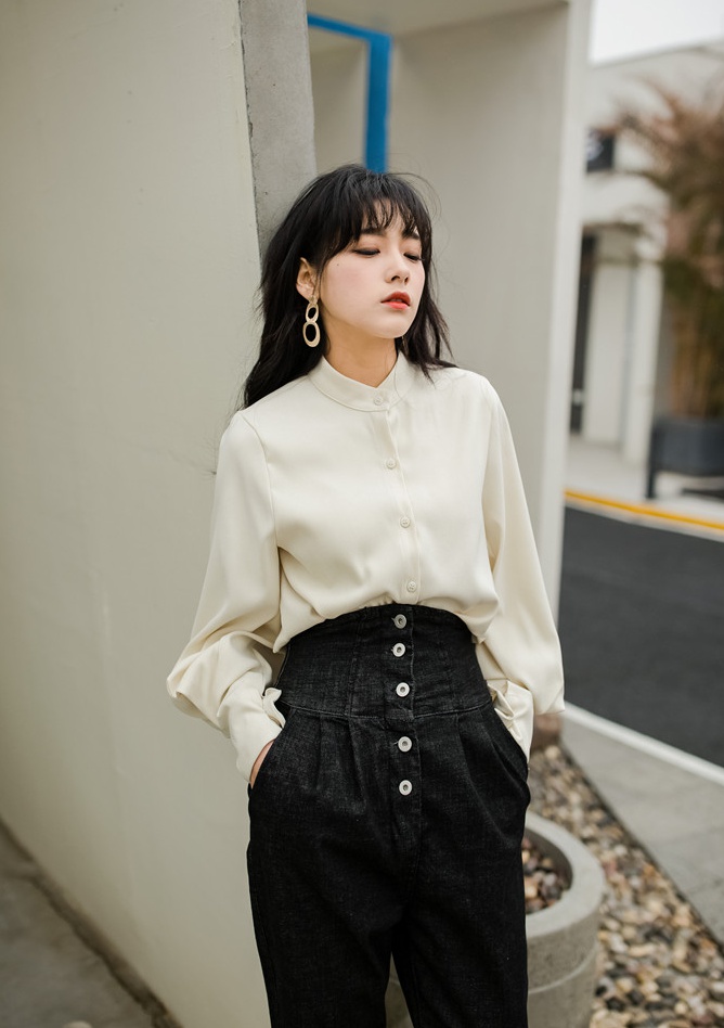 Fashion Korean style tops spring long sleeve shirt