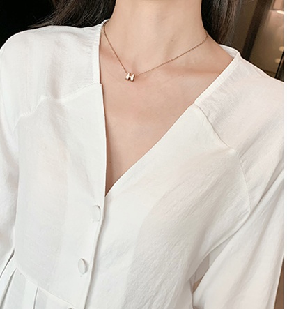 V-neck spring and summer shirt cotton linen tops for women