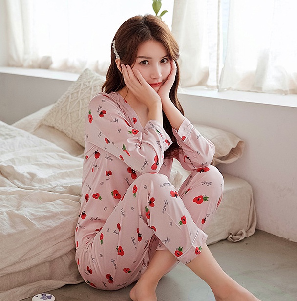 Imitation silk homewear pajamas sweet nightgown for women