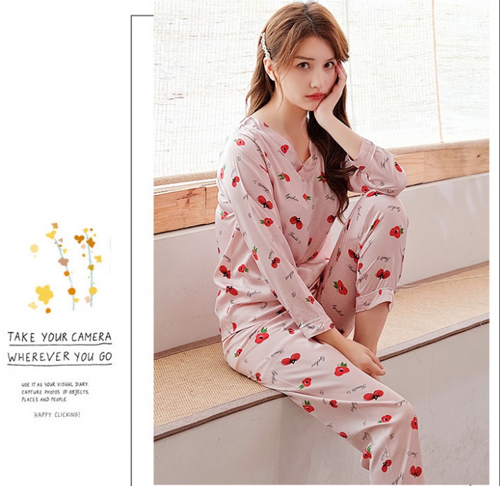 Imitation silk homewear pajamas sweet nightgown for women