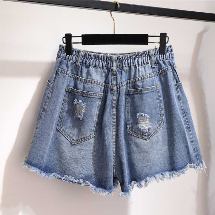 Wide leg spring and summer slim shorts holes large yard jeans